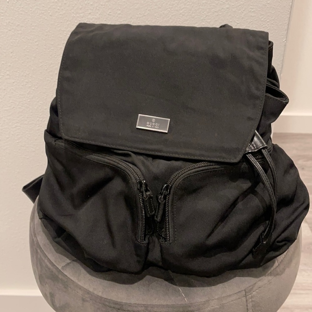 Black nylon gucci backpack